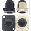 D-type panel fixed pass-through module RJ45 network cable data signal docking connector network interface female socket silver DS-RJ45-CAT6A super category six female socket