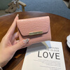 CALCULAT&KEENck wallet for women with good looks, thin and small wallet for women, high-end, exquisite and high-end, doing business, full pickup bag inside and outside, pink, 9 card slot gift box, Goddess Day gift, ghostwritten greeting card
