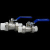 Hasdick HK-5004 National standard thickened double union hot melt manual ball valve electroplated PPR brass nickel plated ball valve DN25