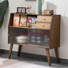 Bamboo Qianbiannan bamboo sideboard home living room storage cabinet kitchen cupboard tea cabinet wall wine cabinet storage multi-functional storage original color 68 long high foot sideboard
