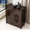 Qifeng movable tea table small tea table kettle integrated household tea cabinet tea cart balcony solid wood tea table tea table 66 double door double drawer small tea cabinet + with cover