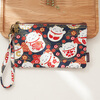 SHU GUO ER Coin Purse Clutch Wallet Women's Mobile Phone Handbag Cartoon Fabric Wallet Small Canvas Storage Bag Coin Bag Lucky Cat (Japanese Style)