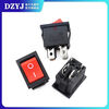 KCD1-104/N boat-shaped switch with light, 4 pins and 2 positions, boat-shaped rocker power switch, red/black, four pins, KCD1 black (1 piece), no specifications