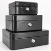 Hasdick portable cashier box with lock, savings box, safe, tool storage box, key, black 25*20*9cm HKCL-854