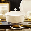 NINE CRANES high-end bowl and dish set household bone china bowl and plate pure white housewarming gift Jingdezhen tableware complete set light luxury 80 pieces set for 10 people high-end brocade box