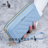 Kangaroo Wallet Women's 2023 New Long Style Women's Hand-held Korean Style Casual Mobile Phone Bag Double Zipper Wallet Large Capacity Card Holder Black