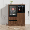 MEILINGDA high-end new solid wood tea bar machine fully automatic intelligent remote control multi-functional ice and hot water dispenser bottle disinfection cabinet living room tea and water integrated cabinet sideboard cooling and heating solid wood 837 (refrigerator refrigerated) ice warm