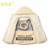 ETLK new winter style simple and fashionable color matching thickened down jacket women's short loose style white duck down jacket Maillard white new national standard 90 down S 90-120 catties (small people must take the card number smaller)