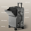 Lusidi front opening suitcase 2025 new aluminum frame multi-functional boarding trolley case 20 suitcases 24 men and women 26 gun color 20 inches 5 5 points