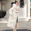 Yalu Fox Fur Collar Thickened Down Jacket Women's Long Over Knee 2025 Winter New Women's Fashion Loose Hooded Jacket White L 165