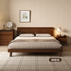 KUKA mid-century style solid wood bed 9275 bedroom walnut color supreme mid-century solid wood high legs 1.8 meters