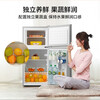 Midea 112L two-door small refrigerator gray dual-temperature small refrigerator mini home dormitory rental flexible placement energy-saving bass deep cooling quick freezing BCD-112CM