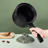 Pottery King single-handled casserole dry-fired non-cracking soup stew pot porridge small size 1-2 people long-handled ceramic milk pot with handle blue stripe single-handled milk pot 1.5L