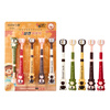 HERM S cute cartoon toothbrush set for adults and children with three sides, 3-12 years old, soft packaging brush head 360, no dead ends, cute children with three sides / 5 pieces