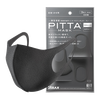 PITTA mask, anti-pollen dust, sun protection and warm mask, adult style celebrity style, black gray, 3 pieces/bag