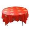 Thickened disposable tablecloth for wedding red wedding banquet happy event round table thickened hotel tablecloth plastic pvc tablecloth waterproof and oil-proof 2.0*2.0m dragon and phoenix in auspiciousness 10 sheets