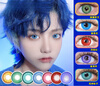 Doya daily disposable cosmetic contact lenses cos purple green red pink brown gray golden yellow orange blue blue color dgugulens Wujou ZT female color classic size diameter LENSPOP Star Tears series new product photo message style degree 0 spot and quick delivery