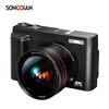 SONGDIAN digital camera replaces CCD entry-level fool mirrorless vlog video student flip selfie camera DC101AF official standard + wide-angle lens set 64G memory