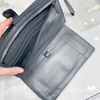 Second hand 95 new bv bv black full leather woven long bifold wallet Diejia card holder clutch bag men and women 98 new bv blue gray full leather woven clutch