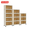 Jingdong-made installation-free storage cabinet with wheels, foldable magnetic large-capacity storage cabinet, bedside table, 65cm wide, five layers