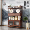 Bamboo Youjia Bogu rack multi-layer tea rack storage rack tea cabinet tea room ornaments display rack new Chinese style Duobao Pavilion tea set rack walnut color four layers with door and drawer 68 long storage rack