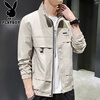 Playboy (PLAYBOY) jacket men's assault jacket men's autumn and winter men's casual workwear trendy tops Khaki XL