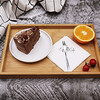 Green apple tea tray household rectangular saucer tea table wine glass tray solid wood tray simple tea set bamboo tray