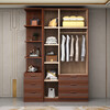 Millennium Shengshi Solid Wood Wardrobe Golden Wire Walnut Wardrobe Bedroom Cabinet Modern Chinese Wardrobe Corner Storage Cabinet Bedroom Furniture Five Doors + Top Cabinet Standard Model Does Not Exclude Center Drawer