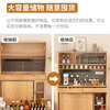 Winter wood solid wood folding dining table home dining side cabinet integrated wall retractable storage cabinet can store wine cabinet with track 130CM + dining table + 4 chairs - solid wood color