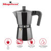 MAGEFESA Moka pot, 3-cup espresso pot, thickened aluminum, anti-scalding handle, universal for gas and electric stoves