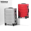 Uniamog Germany's new boarding suitcase, small trolley case, all-aluminum magnesium alloy suitcase, large-capacity password case, obsidian black (aluminum-magnesium alloy box newly launched) 20 inches / can be boarded, upgraded peach skin interior