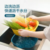 Haofanjie double-layer vegetable sink drain basin basket vegetable basket fruit basket kitchen utensils fruit basket fruit basin double-layer contrasting dark green medium size