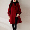 AEMAPE Christmas red double-sided woolen 2025 winter wool Chinese style coat women's Chinese fashion retro woolen coat Christmas red S recommended 85-100 pounds