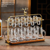 Depinte one piece white wine glass set light luxury household gold foil Jinshan wine divider wine set transparent style 10 pots 10 cups + elk cup holder