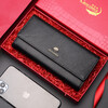 Crocodile shirt New Year's gift first-layer cowhide long wallet women's ticket holder coin card holder birthday black
