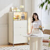 Yatushi kitchen storage cabinet sideboard tea cabinet home cabinet light luxury living room storage rack storage storage cabinet ambient light cream white four doors - length 65cm