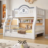 St. Burton children's bunk bed solid wood high and low bed bunk bed bunk bed two-layer wooden bed double bed ladder type upper bunk width 1.3 meters, bottom bunk width 1.5 meters