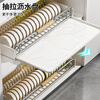 Best Helper Kitchen Dish Rack Drain Rack Pull-out Dish Rack Cabinet Pull Basket Tableware Cabinet Drawer Integrated Storage Rack