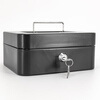 Hasdick portable cashier box with lock, savings box, safe, tool storage box, key, black 25*20*9cm HKCL-854
