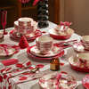 Guyou high-end dishes, tableware, ceramic wedding gifts for the bride, red bowls and dishes set, housewarming gift box