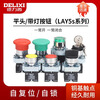 Delixi LAY5 buzzer power switch self-locking flat button emergency stop self-resetting mushroom head knob with light green normally open