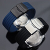 Silicone strap suitable for Citizen Eco-Drive Blue Angel Series Air Eagle Orange Waterproof Men's Bracelet 23mm Blue-Silver Safety Buckle 22mm