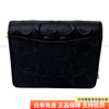 COACH 10 Classic Presbyopia Embossed Flip Chain Cowhide Wallet Shoulder Crossbody Bag Mini Women's Black Basic Pack (Bag + Dust Bag)