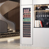 BAIKAILUN seamlessly embedded wine cabinet custom door refrigerator cabinet fully hidden beverage tea cabinet thermostatic cabinet fully embedded ice bar thermostatic wine cabinet light luxury home refrigerator multi-functional display cabinet first-level energy efficiency | dual temperature | ice bar tea style 256L custom cabinet door