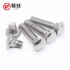 Yisi 304 stainless steel carriage screw large head screw semi-round head square neck bolt shelf screw M6M8M10M12 M6*50 (2 pieces) full teeth