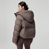 Flying in the Snow Autumn and Winter New Parent-Child Style Goose Down Fashionable Classic Short Puff Goose Down Down Jacket Side Pockets to Keep Out the Cold Chestnut Brown|7330-3350F L 165/88A