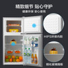 Midea 112L two-door small refrigerator gray dual-temperature small refrigerator mini home dormitory rental flexible placement energy-saving bass deep cooling quick freezing BCD-112CM