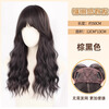 Yupinjia wig for women, no need to wear hair net, full head cover, water rippled curly hair, head replacement piece to increase hair volume, simulated hair, light and traceless, brown and black (net bottom black or red), long hair 55cm