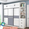 CVOY supports customization of solid wood wardrobe 60 deep, bedroom wardrobe sliding door, customizable large wardrobe, three doors, 180 main cabinet + top cabinet + corner cabinet, upgraded solid wood board, 60cm deeper