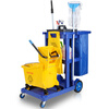 Cleaning cart, multi-function hand push cleaning cart, linen cart, property hotel room cleaning service cart, cleaning chartered cart C package (without cover and thickening)